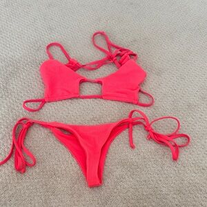 Frankie's Bikinis Vibrant Pink Bikini Set